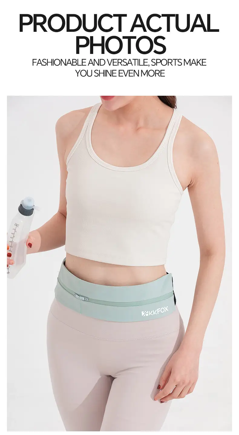 Black Running Waist Bag for Men Women Mobile Storage Belt — feature 17