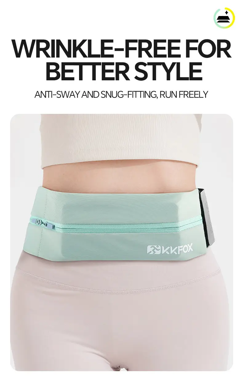 Black Running Waist Bag for Men Women Mobile Storage Belt — feature 3