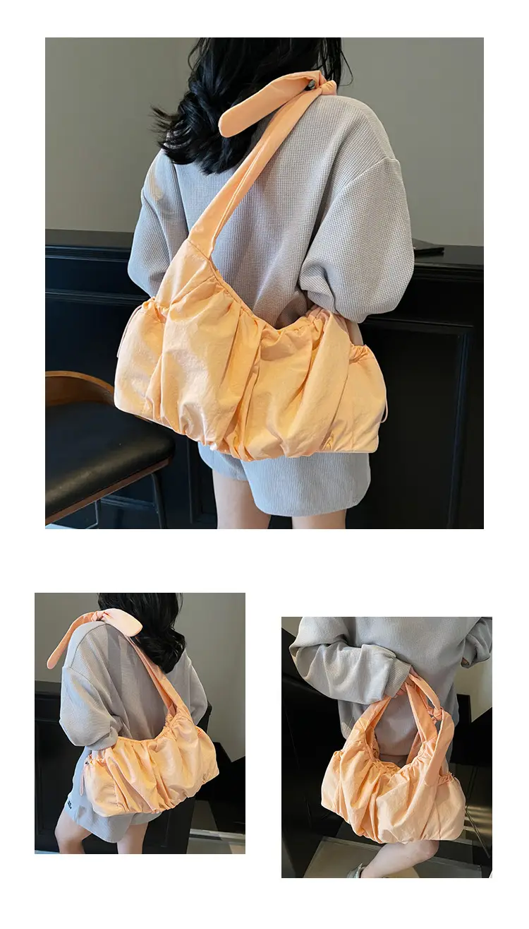 Light Blue Pleated Messenger Bag for Women — feature 12