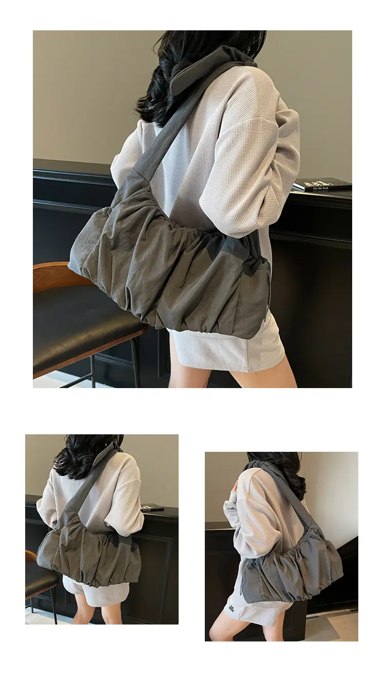 Light Blue Pleated Messenger Bag for Women — feature 13