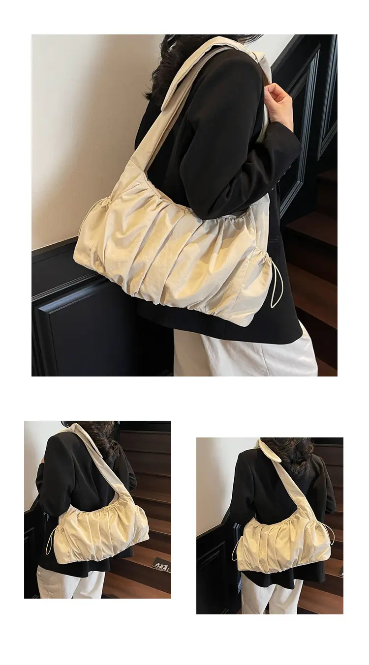 Light Blue Pleated Messenger Bag for Women — feature 14