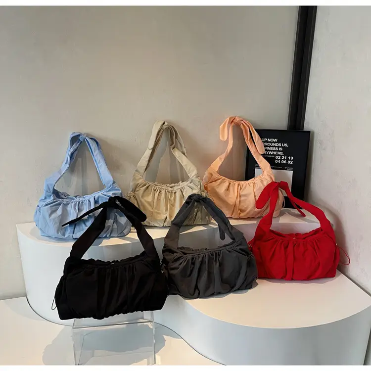 Light Blue Pleated Messenger Bag for Women — feature 16