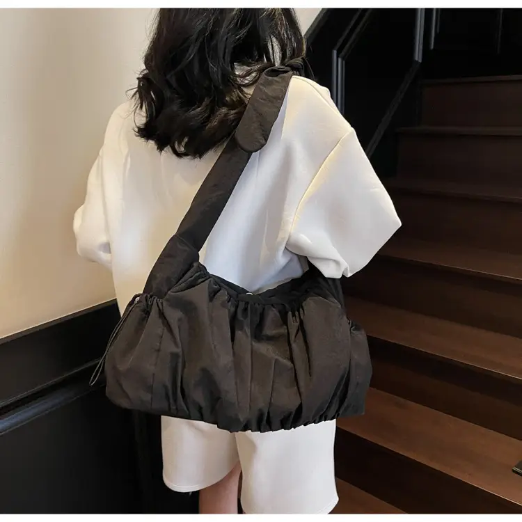 Light Blue Pleated Messenger Bag for Women — feature 18