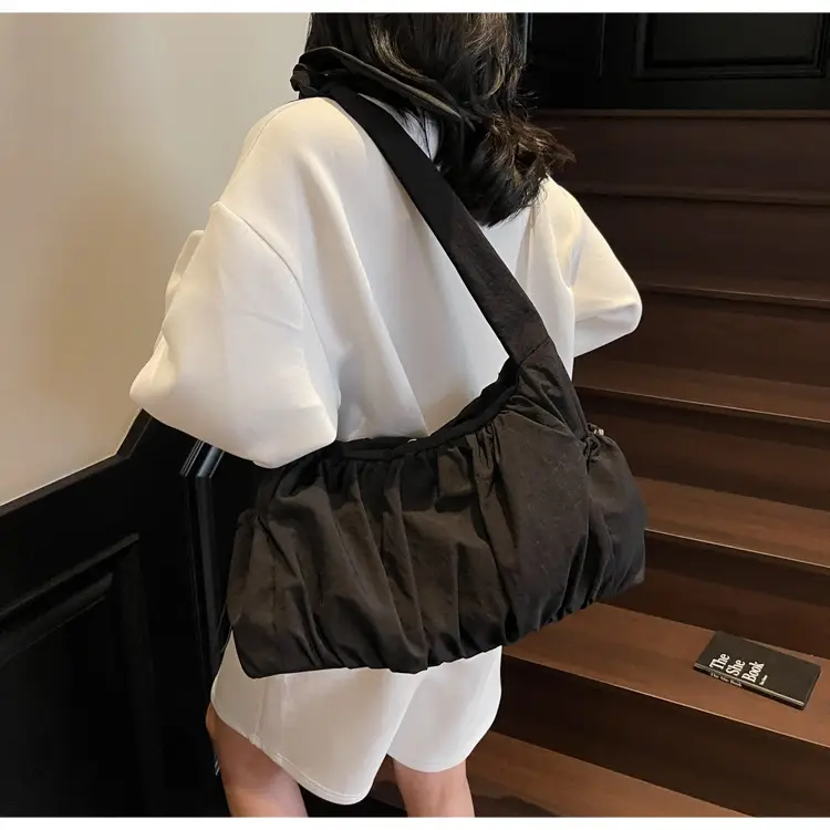 Light Blue Pleated Messenger Bag for Women — feature 19