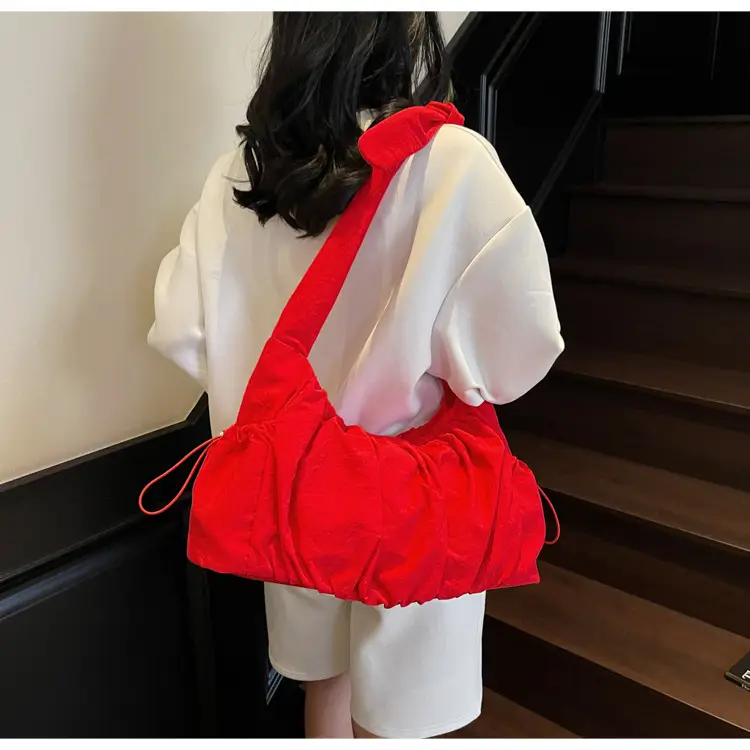 Light Blue Pleated Messenger Bag for Women — feature 22