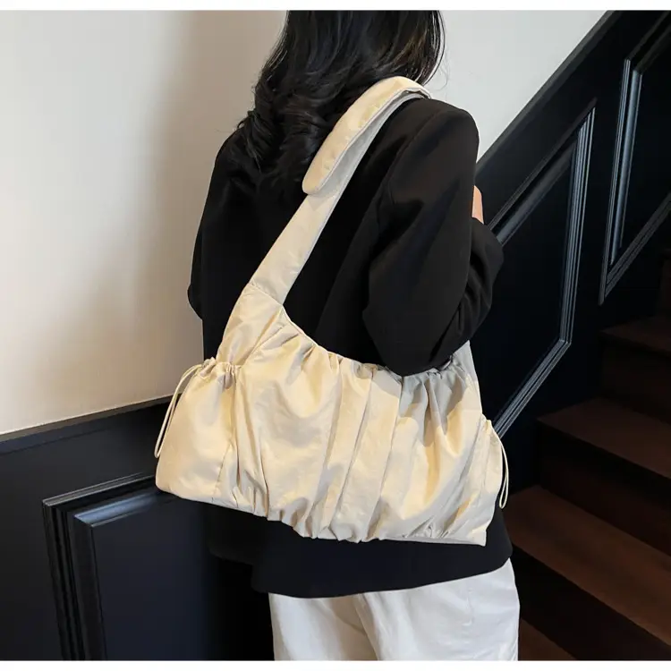 Light Blue Pleated Messenger Bag for Women — feature 32