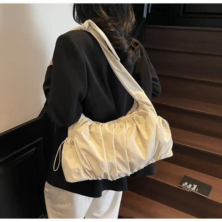 Light Blue Pleated Messenger Bag for Women — feature 33