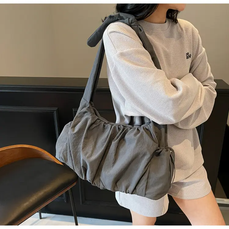 Light Blue Pleated Messenger Bag for Women — feature 36