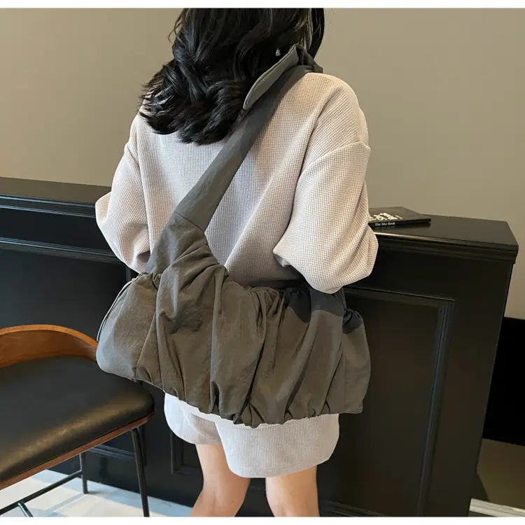 Light Blue Pleated Messenger Bag for Women — feature 37