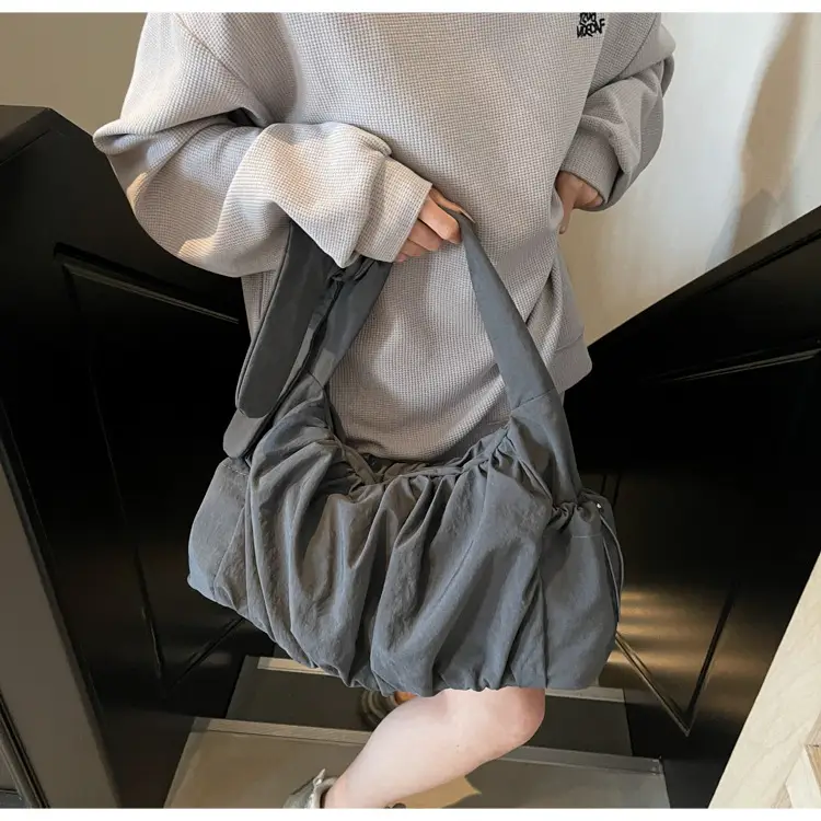 Light Blue Pleated Messenger Bag for Women — feature 39