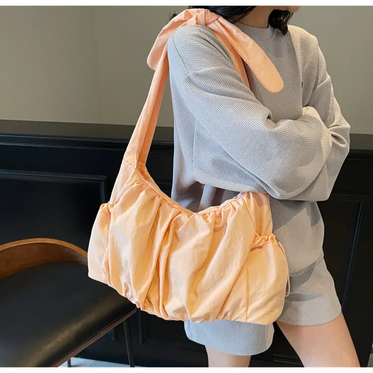 Light Blue Pleated Messenger Bag for Women — feature 41