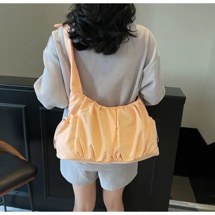 Light Blue Pleated Messenger Bag for Women — feature 44