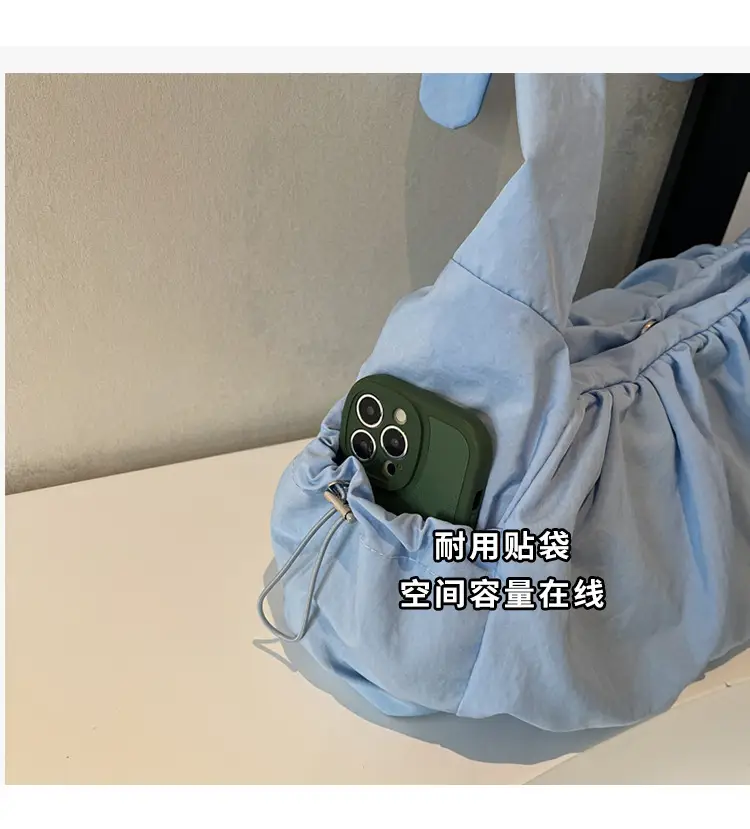 Light Blue Pleated Messenger Bag for Women — feature 8