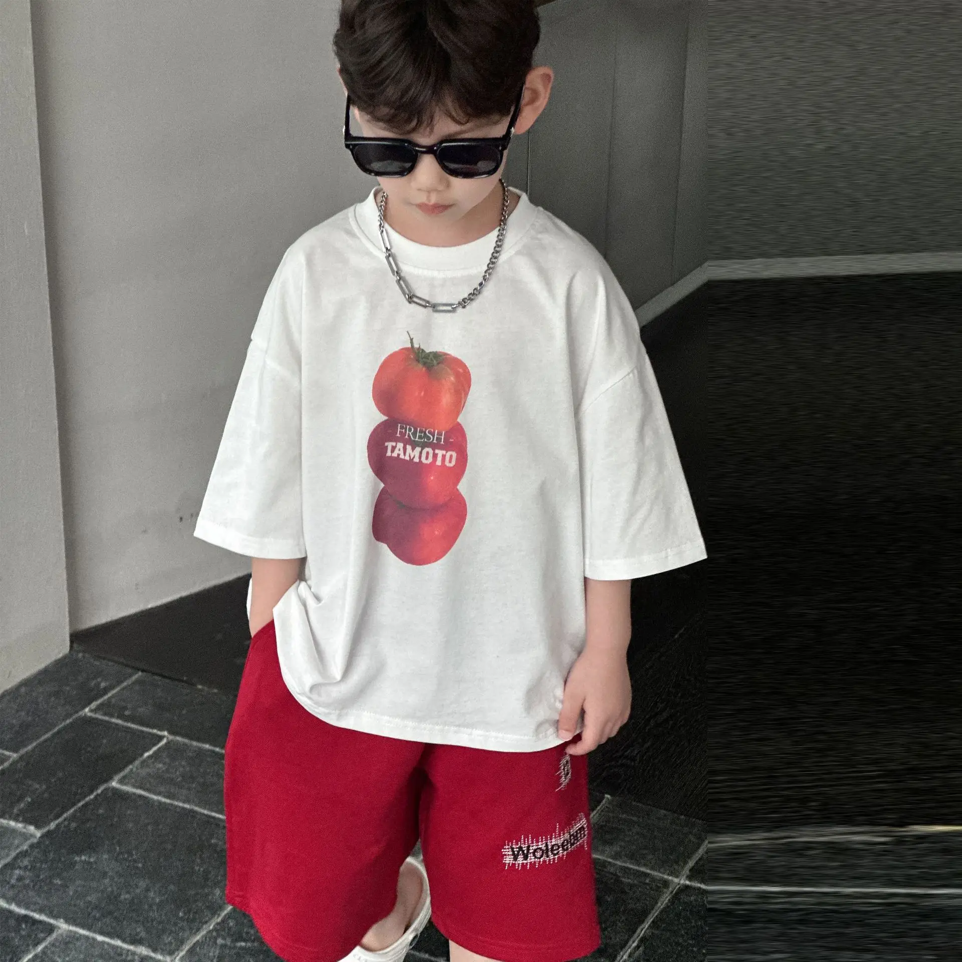 Boys Cotton T-Shirt Red Shorts Summer 2025 — feature 10