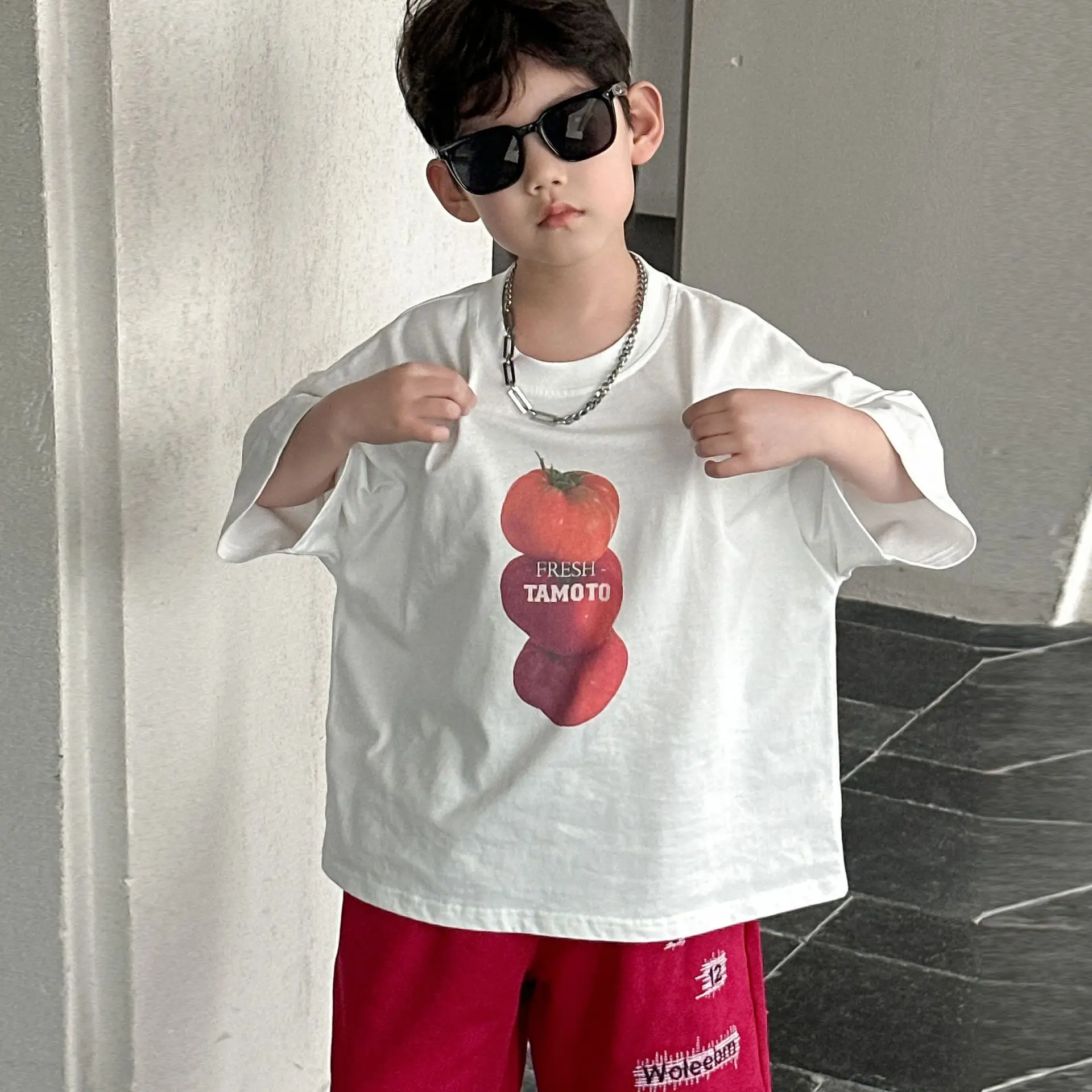 Boys Cotton T-Shirt Red Shorts Summer 2025 — feature 13
