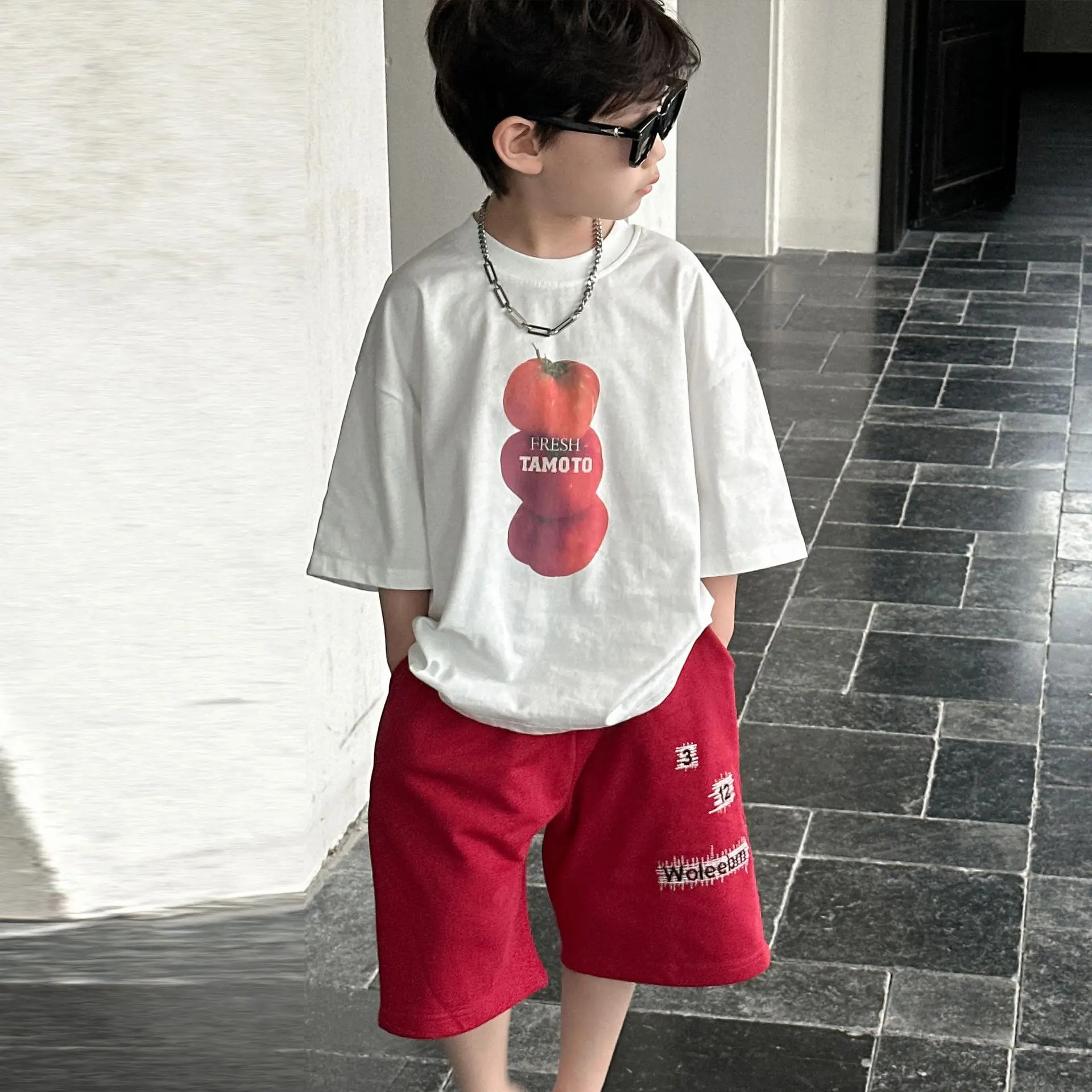 Boys Cotton T-Shirt Red Shorts Summer 2025 — feature 6