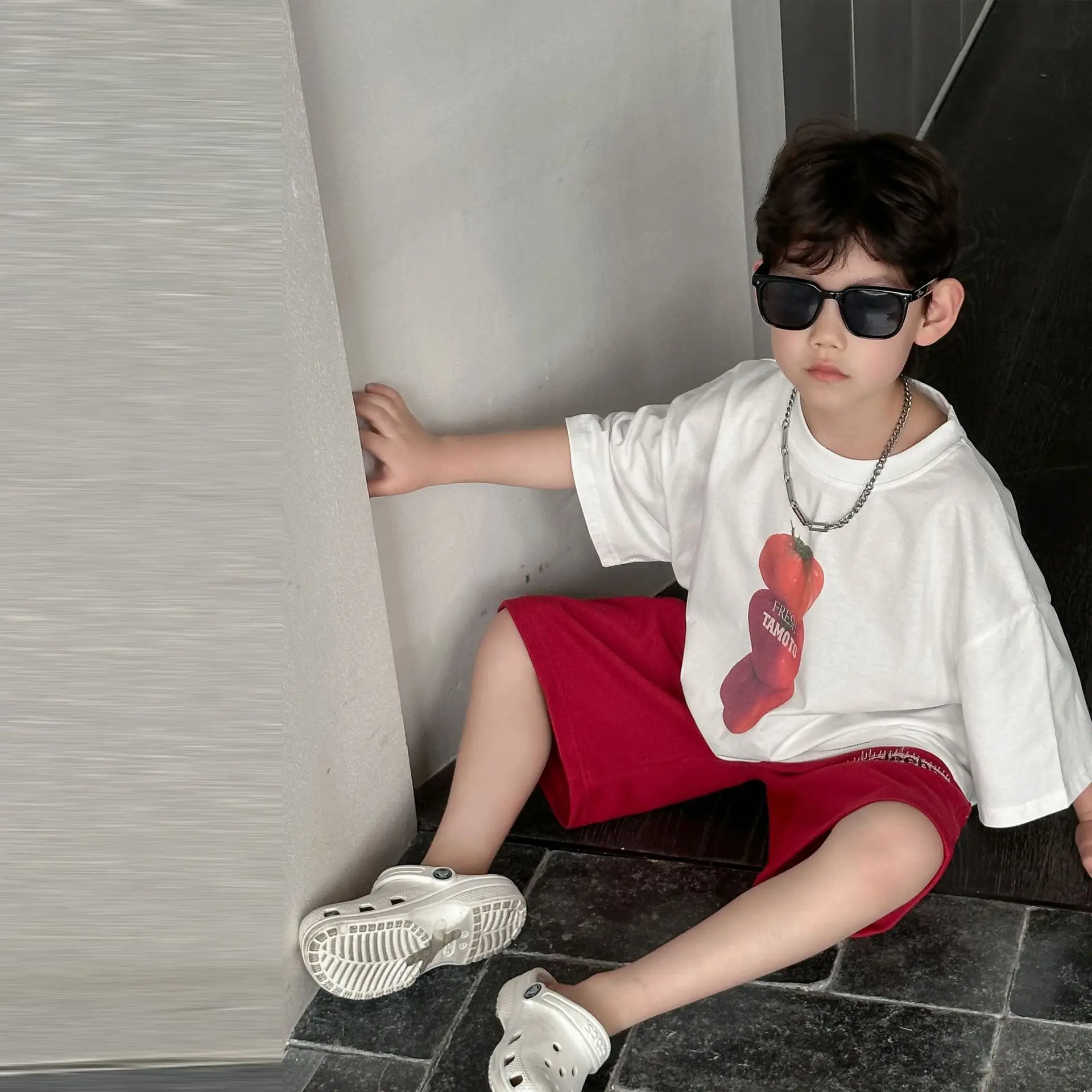 Boys Cotton T-Shirt Red Shorts Summer 2025 — feature 7