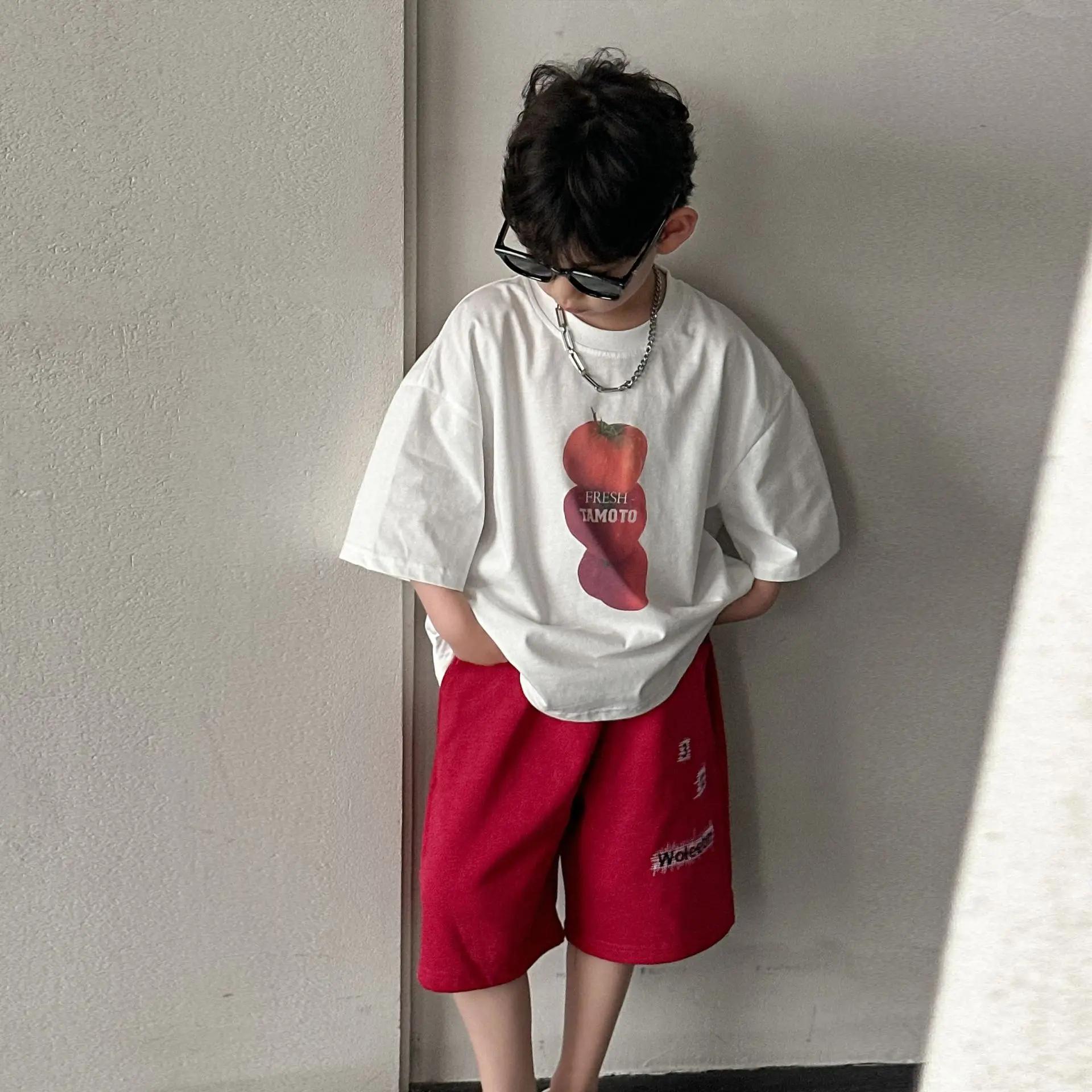 Boys Cotton T-Shirt Red Shorts Summer 2025 — feature 8