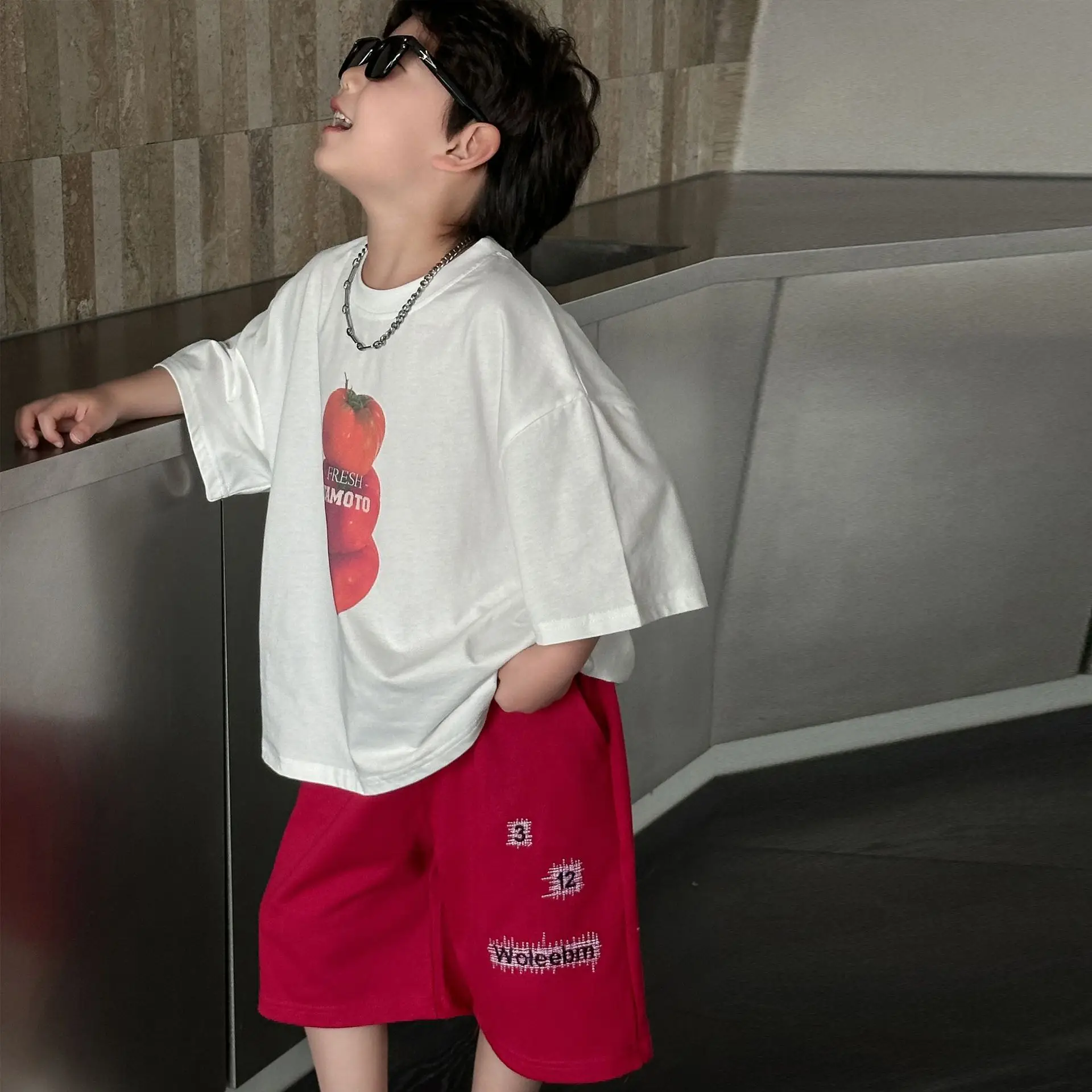 Boys Cotton T-Shirt Red Shorts Summer 2025 — feature 9