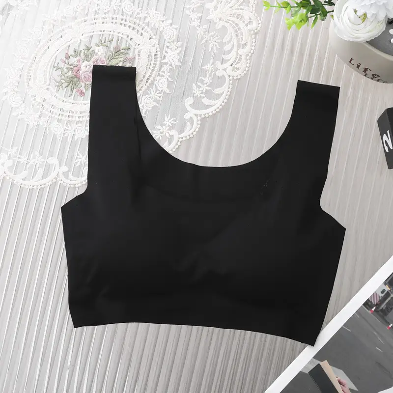 Ice Silk Traceless Women's Vest Bra No Steel Rings Yoga Breathable Sleep Girls Bra No Sense plus size - Image 2