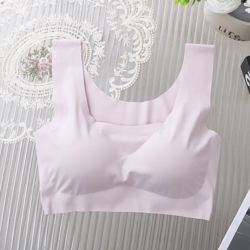 Ice Silk Traceless Women's Vest Bra No Steel Rings Yoga Breathable Sleep Girls Bra No Sense plus size - Image 3