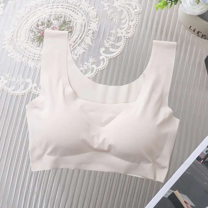 Ice Silk Traceless Women's Vest Bra No Steel Rings Yoga Breathable Sleep Girls Bra No Sense plus size - Image 4