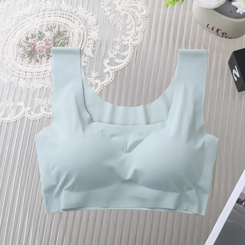 Ice Silk Traceless Women's Vest Bra No Steel Rings Yoga Breathable Sleep Girls Bra No Sense plus size - Image 5