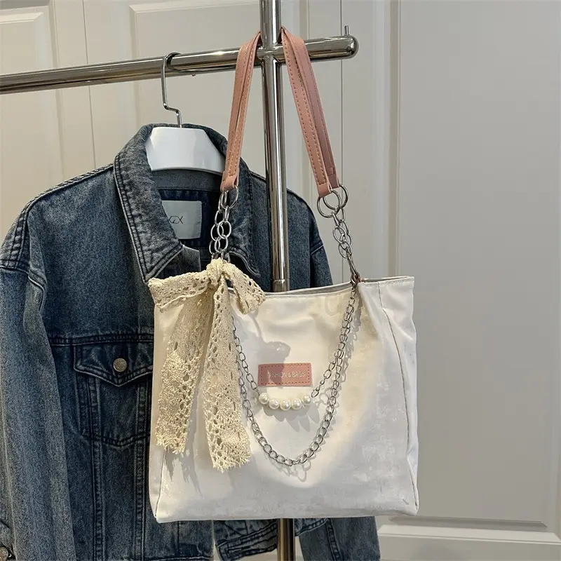 White Lace Shoulder Bag for Women Large Capacity — feature 2