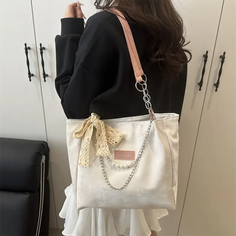 White Lace Shoulder Bag for Women Large Capacity — feature 3