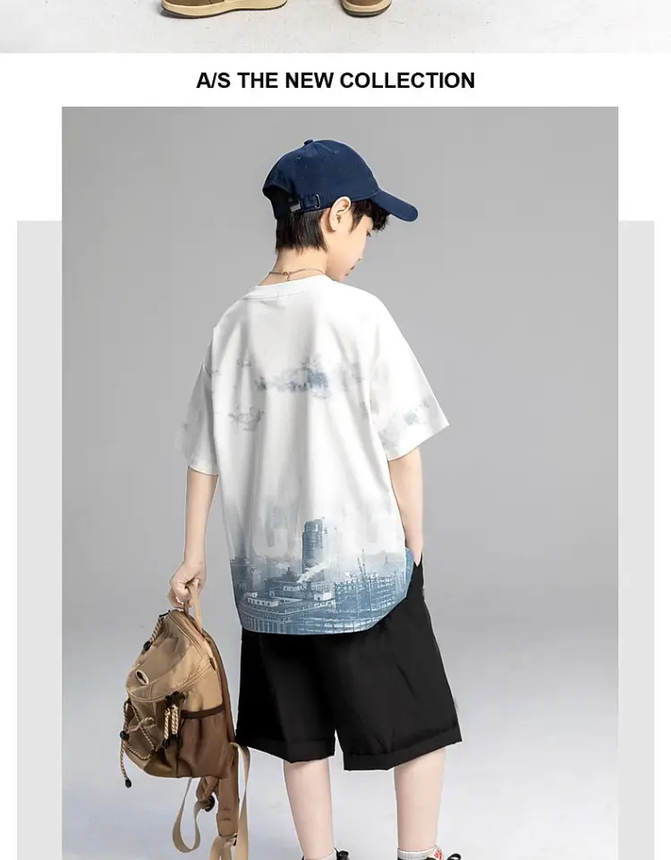 Boys Short Sleeve T-Shirt Shorts Set 2026 Trendy Brand — feature 4
