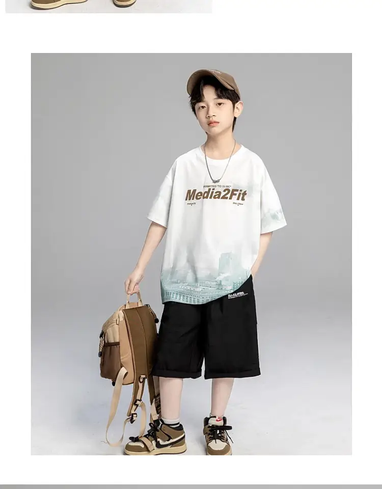 Boys Short Sleeve T-Shirt Shorts Set 2026 Trendy Brand — feature 6
