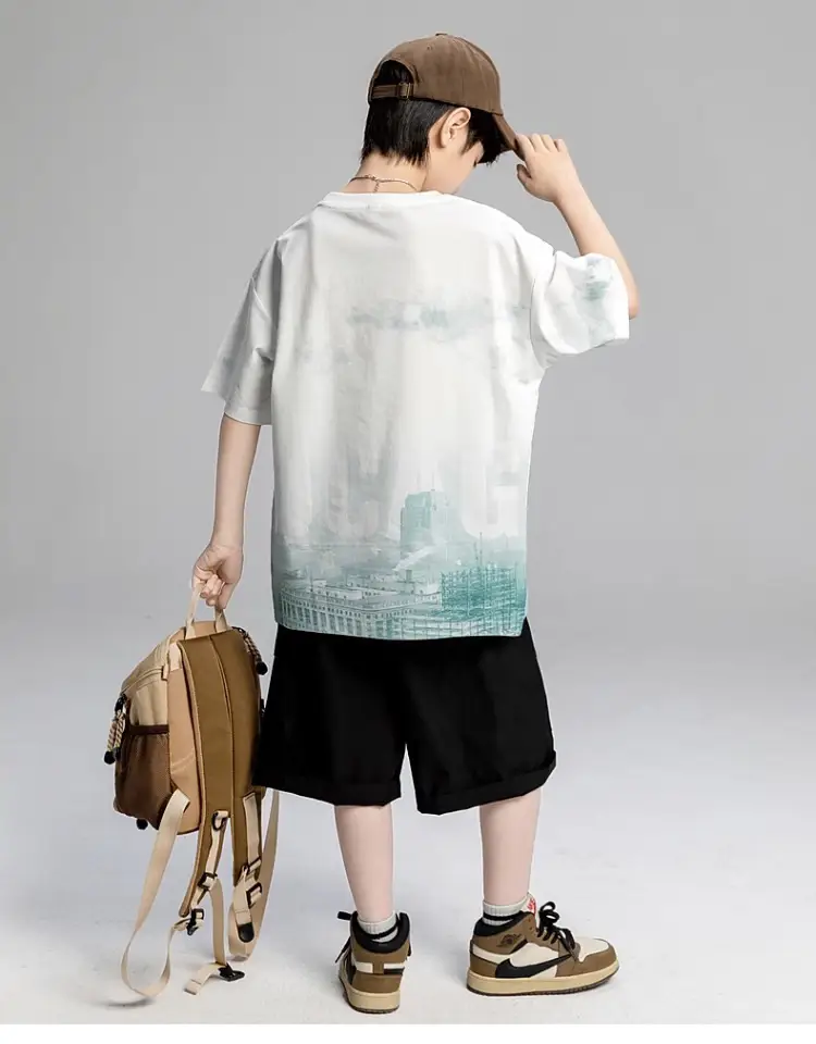 Boys Short Sleeve T-Shirt Shorts Set 2026 Trendy Brand — feature 7