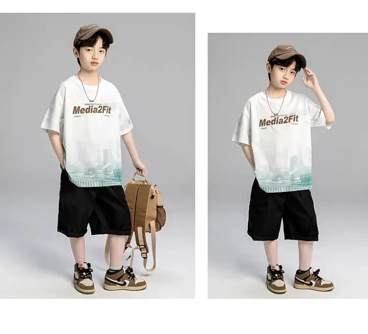 Boys Short Sleeve T-Shirt Shorts Set 2026 Trendy Brand — feature 8