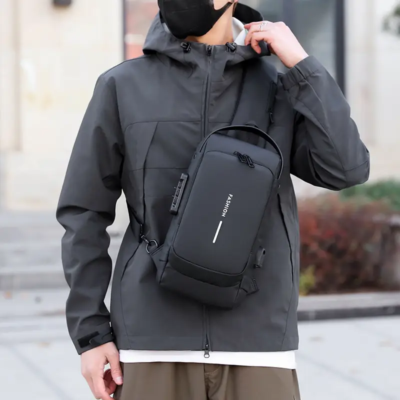 Men's Anti-Theat Password Lock Backpack Black