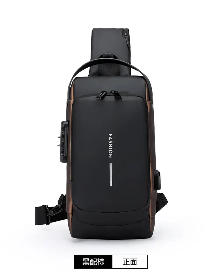 Men's Anti-Theat Password Lock Backpack Black — feature 18