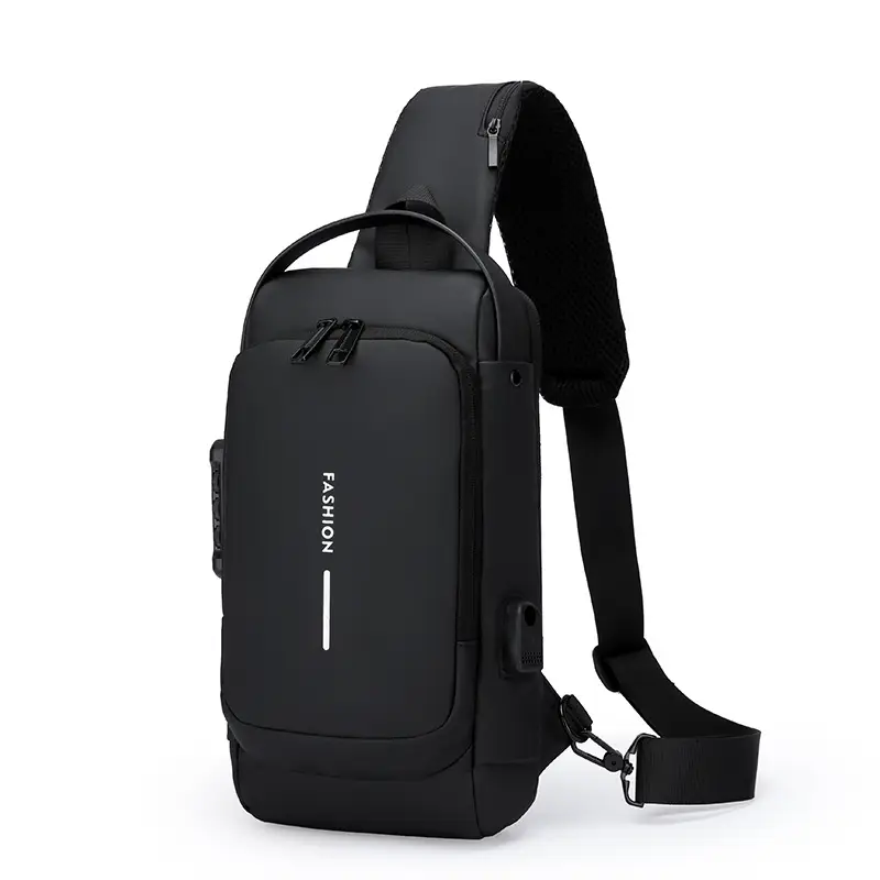 Men's Anti-Theat Password Lock Backpack Black