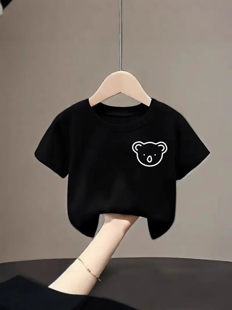 Black Smile Graphic Cotton T-Shirt for Boys Girls Small Medium - Image 10