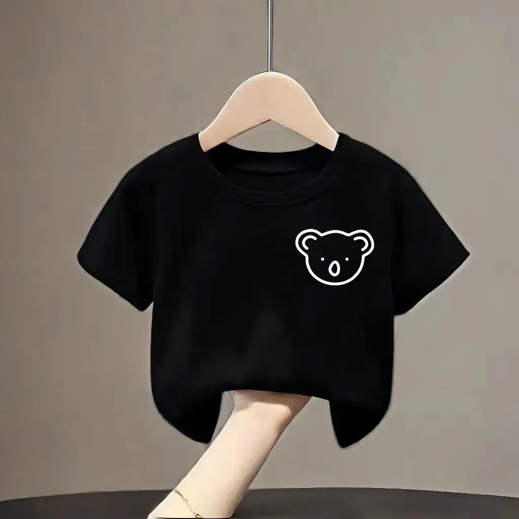 Black Smile Graphic Cotton T-Shirt for Boys Girls Small Medium - Image 3