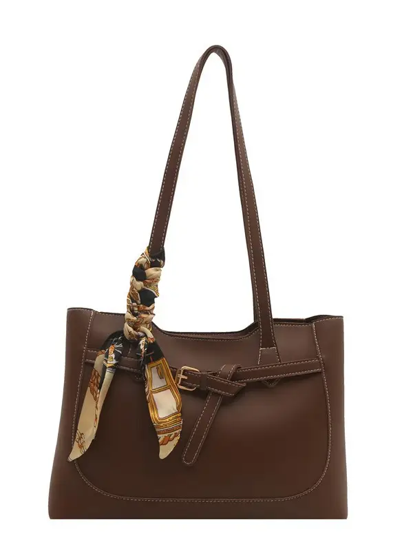 Black One-shoulder Handbag for Women Large Capacity Commuter Tote - Image 9