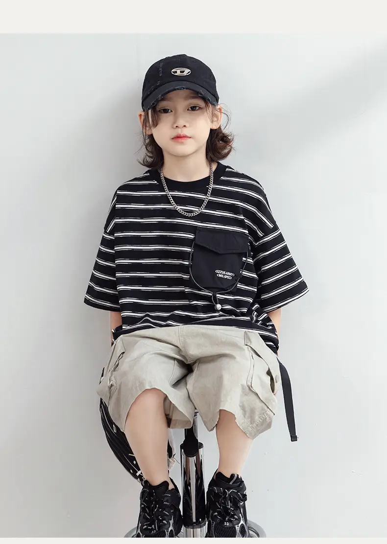 Boys Striped T-Shirt Summer 2026 Half Sleeve Trendy — feature 10