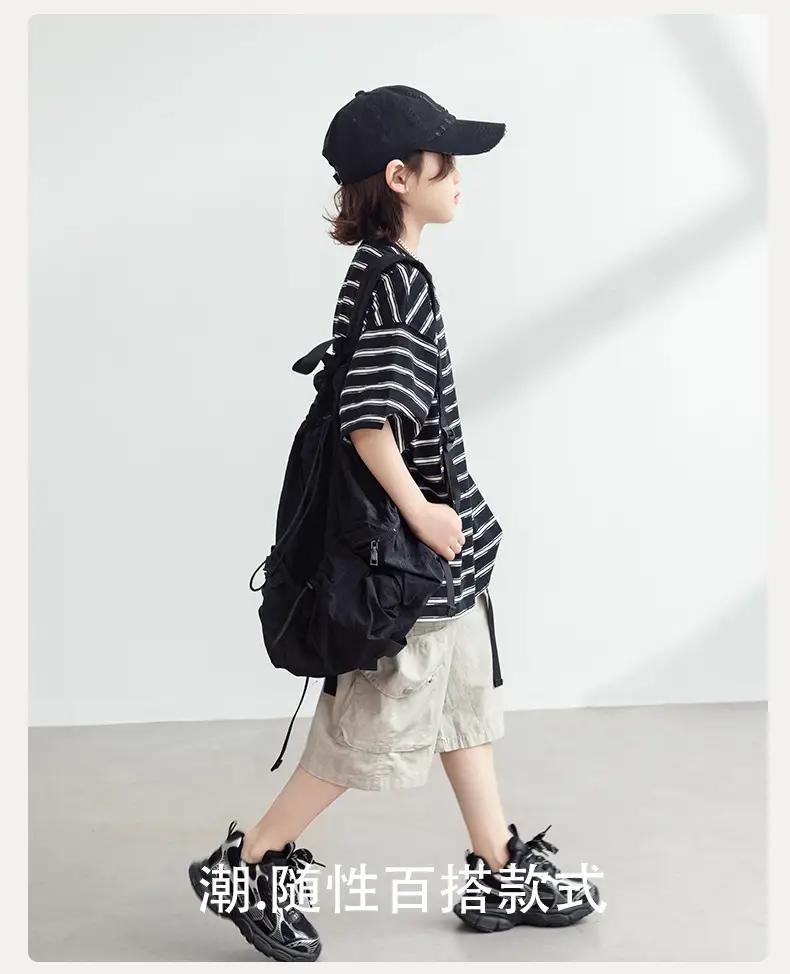 Boys Striped T-Shirt Summer 2026 Half Sleeve Trendy — feature 2