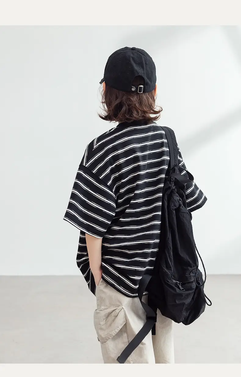 Boys Striped T-Shirt Summer 2026 Half Sleeve Trendy — feature 8