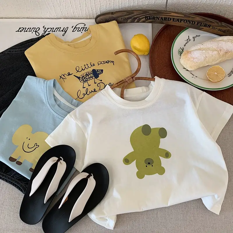Boys Cotton T-Shirts Summer 2025 Kids White Half Sleeve — feature 1