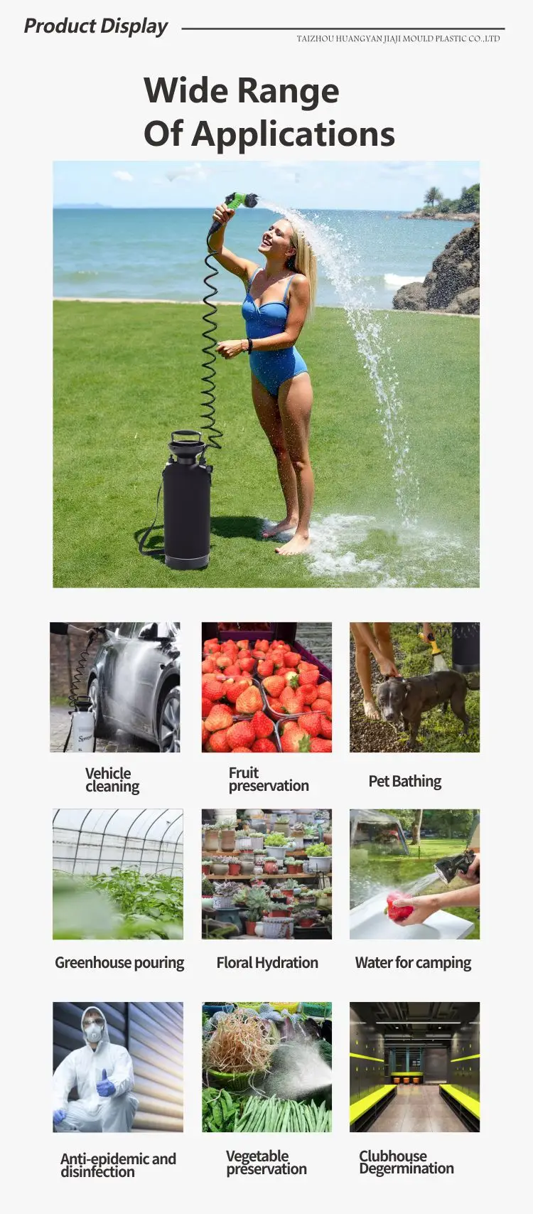 Camping Shower Manual Air Pressure Beach Surfing Flush Set Travel Outdoor Garden Pet Bath Spray — feature 4
