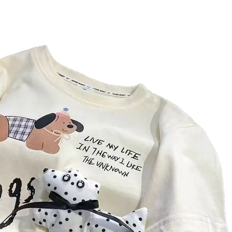Cotton Cartoon Puppy T-Shirt for Girls 2025 Summer - Image 7