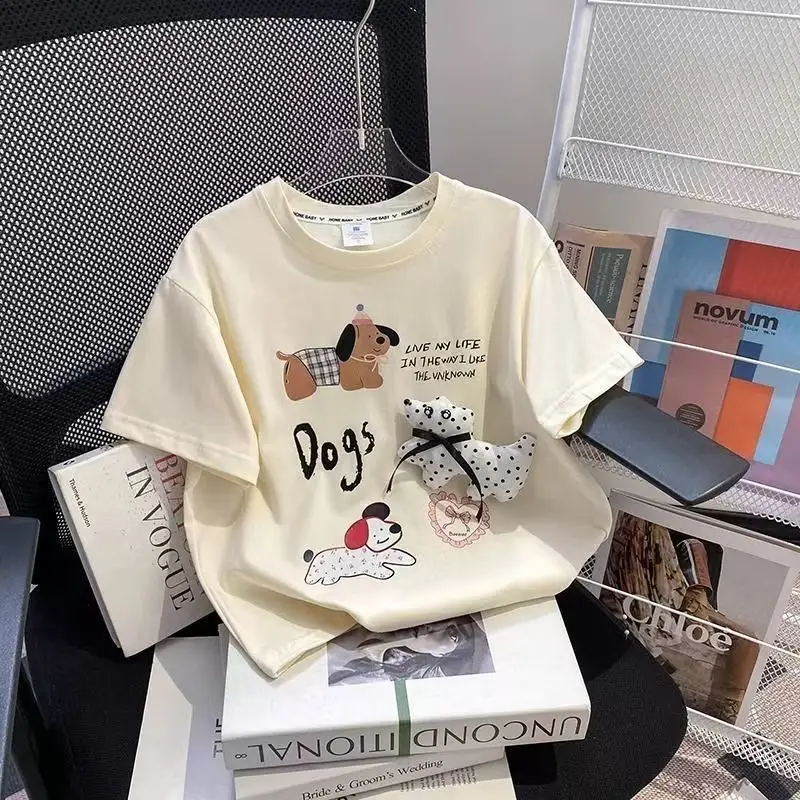 Cotton Cartoon Puppy T-Shirt for Girls 2025 Summer — feature 6