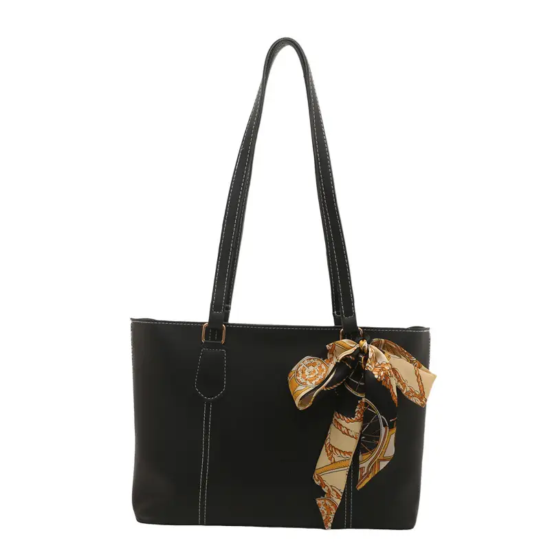Brown Women's Casual Shoulder Bag with Gold Scarf - Image 9