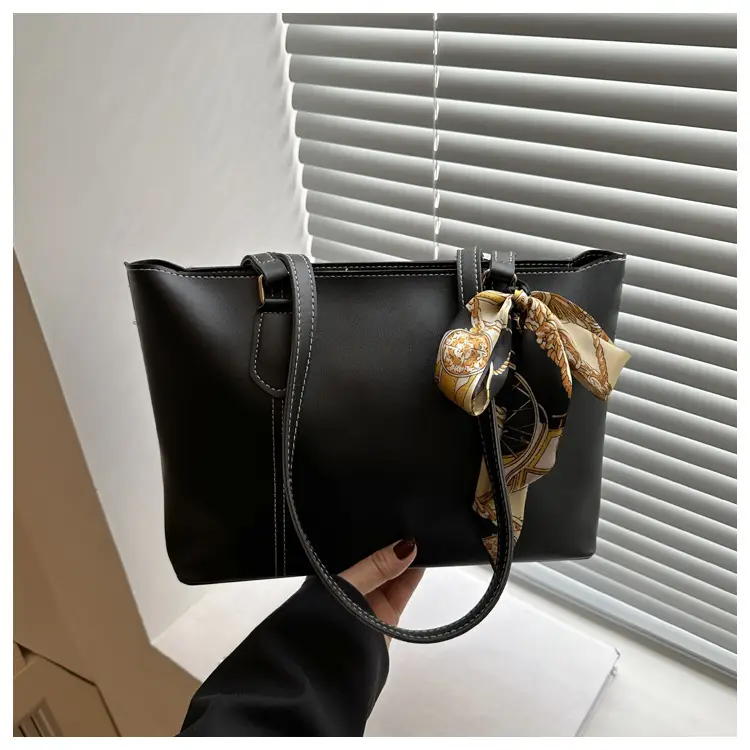 Brown Women's Casual Shoulder Bag with Gold Scarf — feature 21
