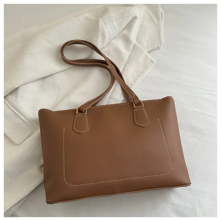 Brown Women's Casual Shoulder Bag with Gold Scarf — feature 8
