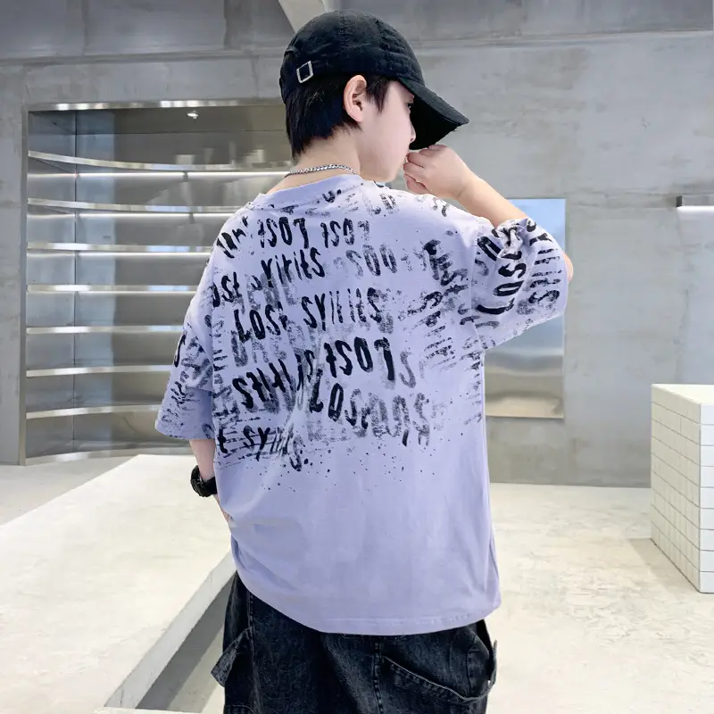 Summer Boys T-shirt Half Sleeve Letters Cool Teen — feature 10
